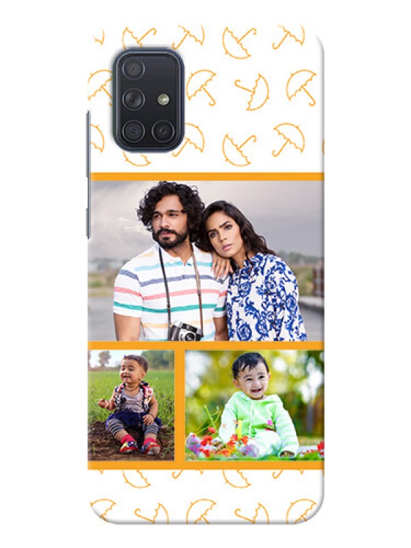 Custom Galaxy A71 Personalised Phone Cases: Yellow Pattern Design