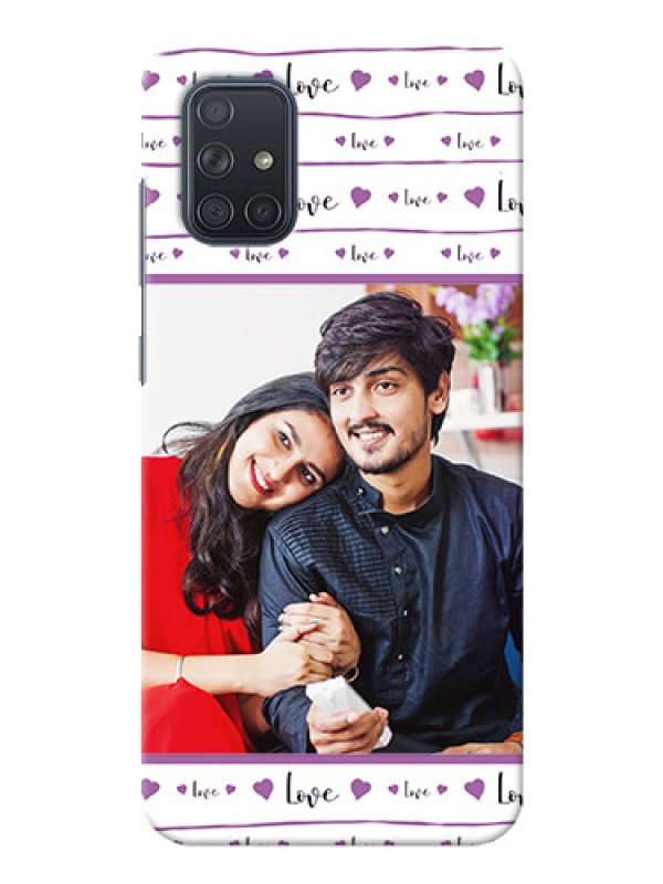 Custom Galaxy A71 Mobile Back Covers: Couples Heart Design