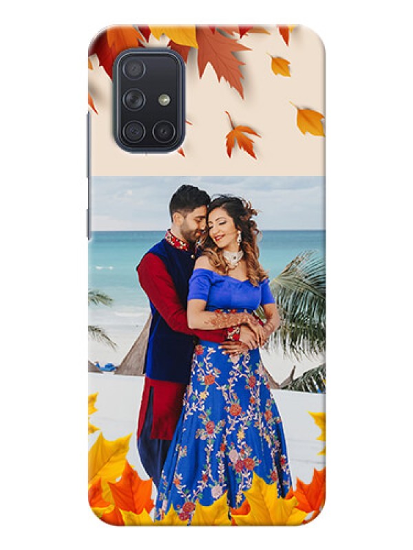 Custom Galaxy A71 Mobile Phone Cases: Autumn Maple Leaves Design