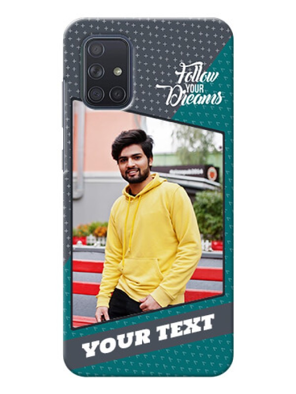 Custom Galaxy A71 Back Covers: Background Pattern Design with Quote