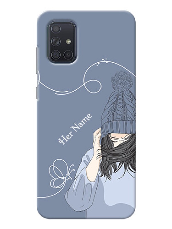 Custom Galaxy A71 Custom Mobile Case with Girl in winter outfit Design