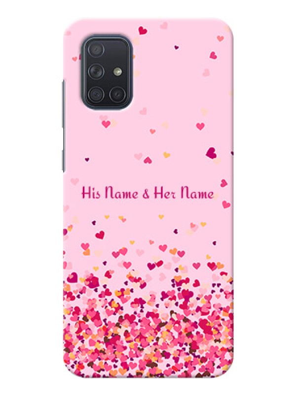 Custom Galaxy A71 Phone Back Covers: Floating Hearts Design