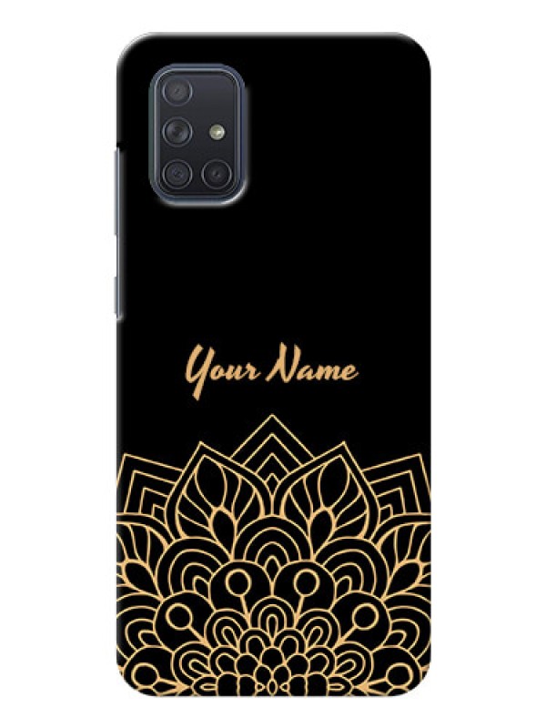 Custom Galaxy A71 Back Covers: Golden mandala Design