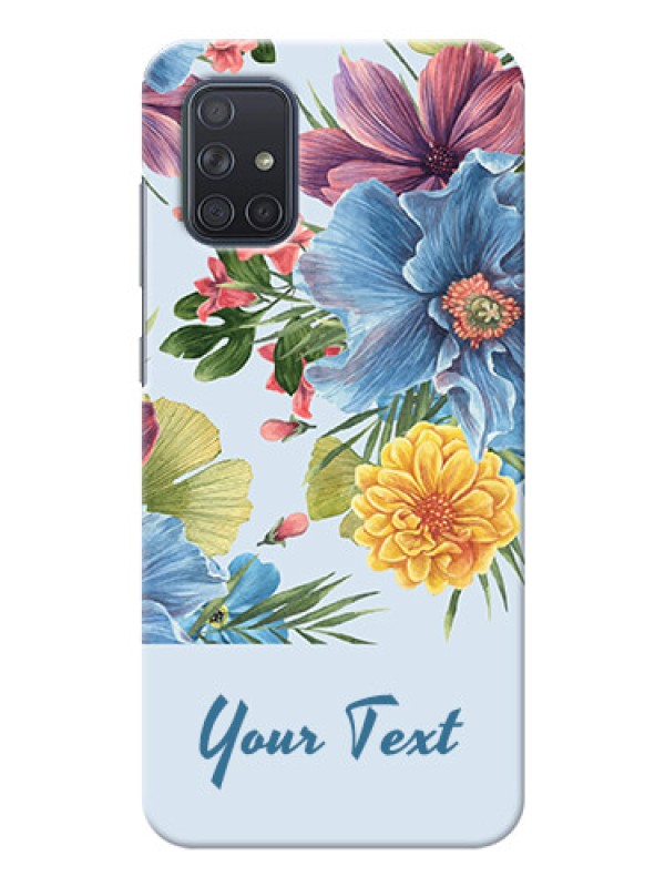 Custom Galaxy A71 Custom Phone Cases: Stunning Watercolored Flowers Painting Design