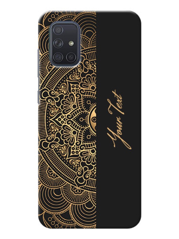 Custom Galaxy A71 Back Covers: Mandala art with custom text Design