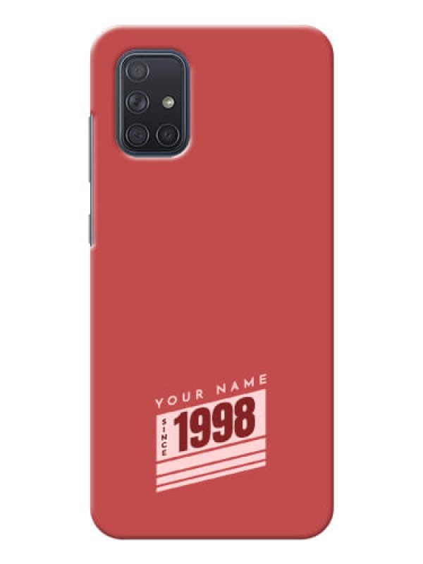 Custom Galaxy A71 Phone Back Covers: Red custom year of birth Design