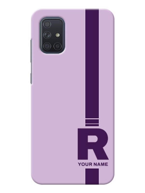 Custom Galaxy A71 Custom Phone Covers: Simple dual tone stripe with name  Design