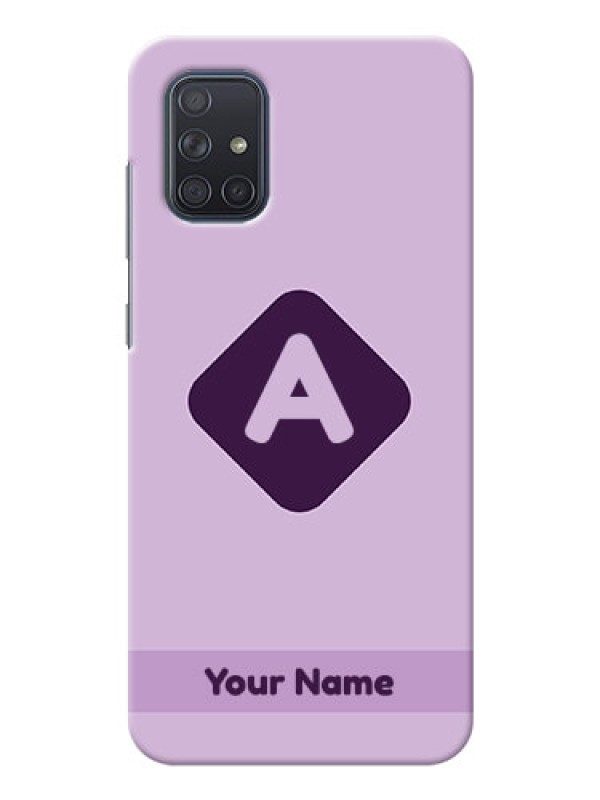 Custom Galaxy A71 Custom Mobile Case with Custom Letter in curved badge  Design