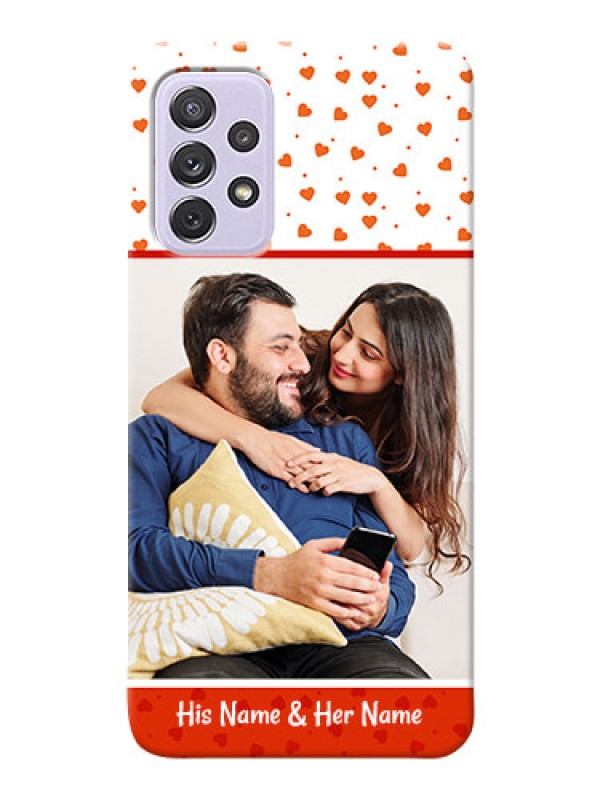 Custom Galaxy A72 Phone Back Covers: Orange Love Symbol Design