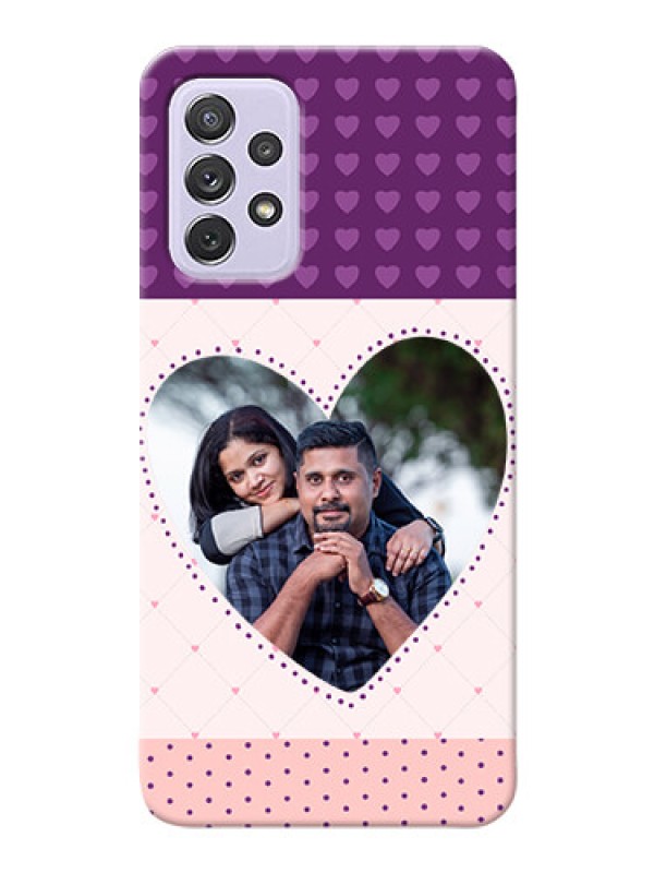 Custom Galaxy A72 Mobile Back Covers: Violet Love Dots Design