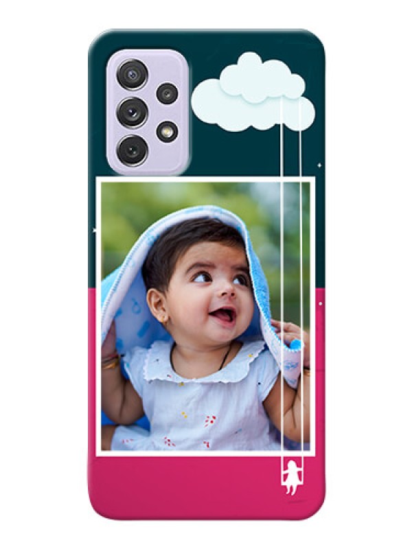 Custom Galaxy A72 custom phone covers: Cute Girl with Cloud Design