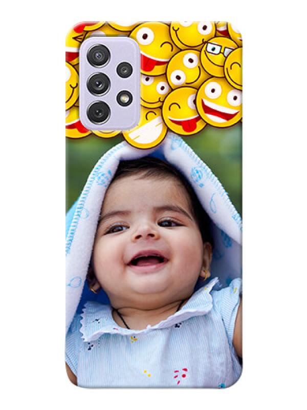 Custom Galaxy A72 Custom Phone Cases with Smiley Emoji Design