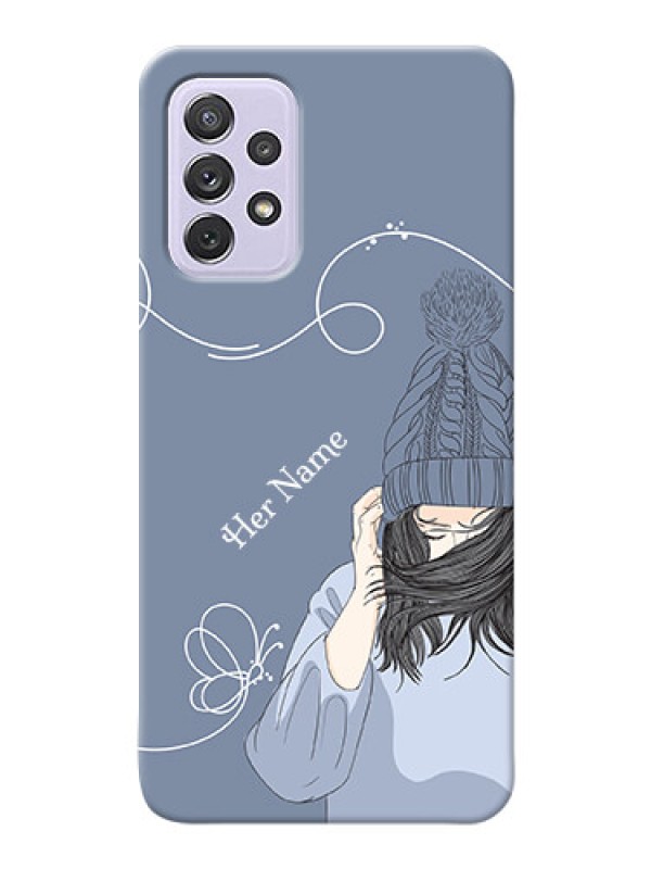 Custom Galaxy A72 Custom Mobile Case with Girl in winter outfit Design