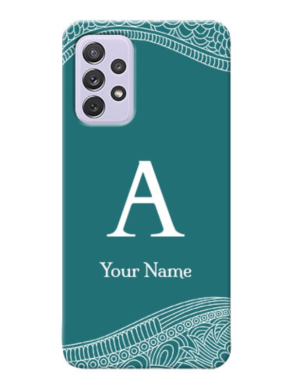 Custom Galaxy A72 Mobile Back Covers: line art pattern with custom name Design