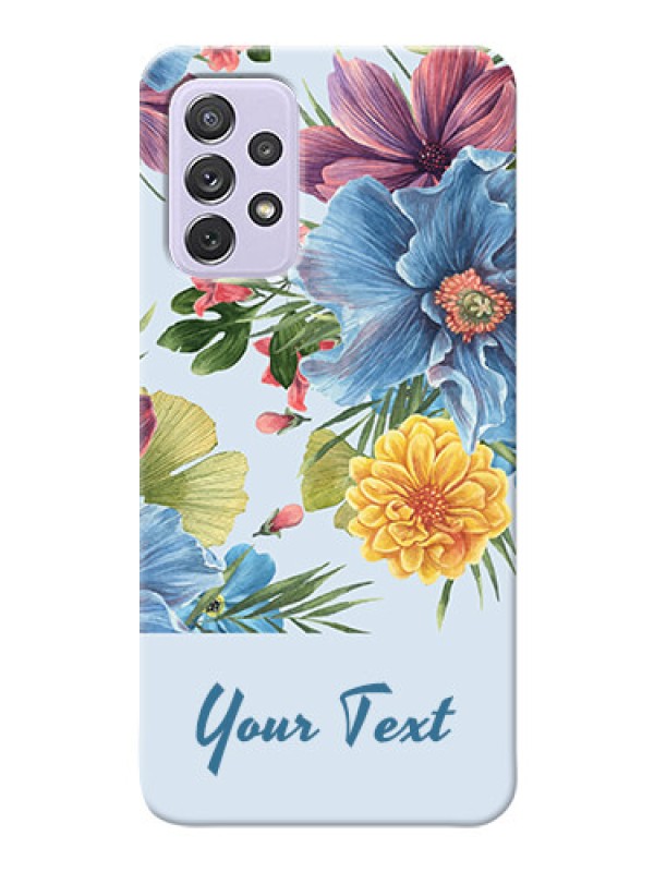 Custom Galaxy A72 Custom Phone Cases: Stunning Watercolored Flowers Painting Design