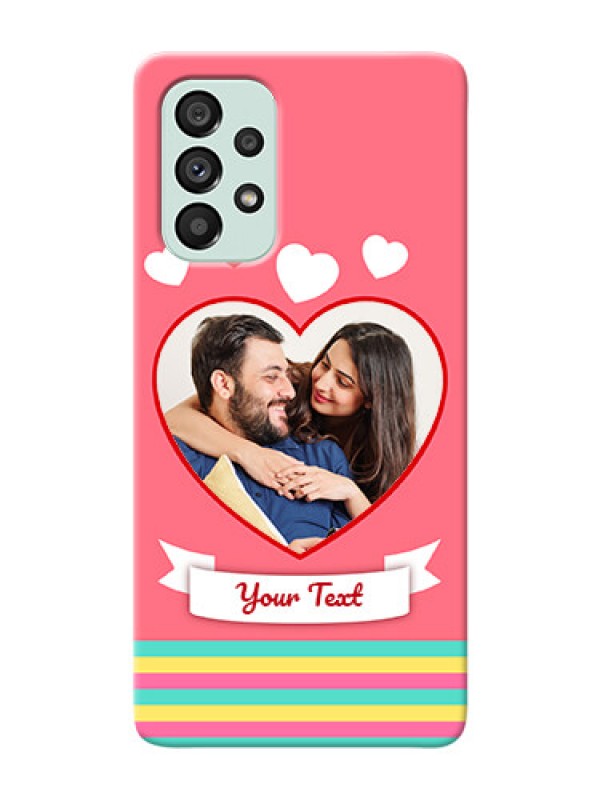 Custom Galaxy A73 5G Personalised mobile covers: Love Doodle Design