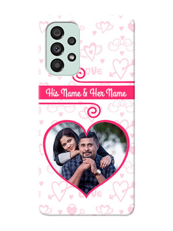 Custom Galaxy A73 5G Personalized Phone Cases: Heart Shape Love Design
