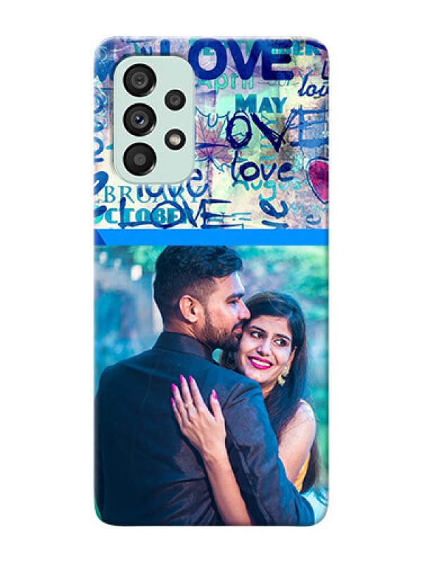 Custom Galaxy A73 5G Mobile Covers Online: Colorful Love Design