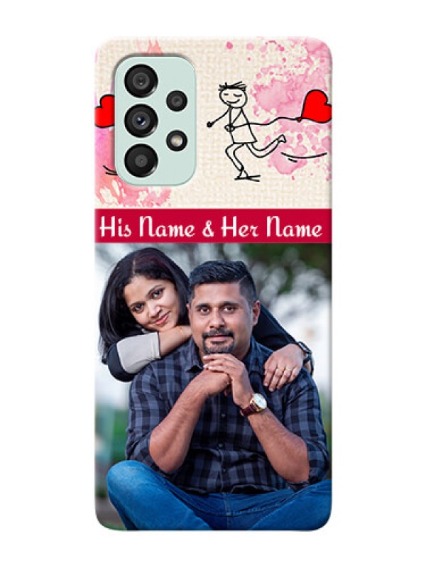 Custom Galaxy A73 5G phone back covers: You and Me Case Design