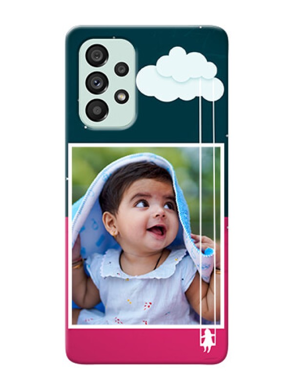 Custom Galaxy A73 5G custom phone covers: Cute Girl with Cloud Design