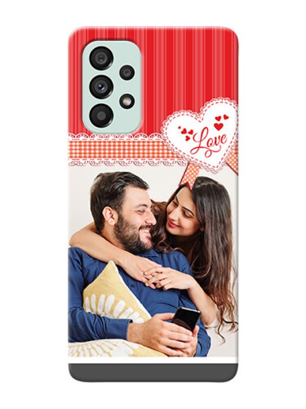 Custom Galaxy A73 5G phone cases online: Red Love Pattern Design