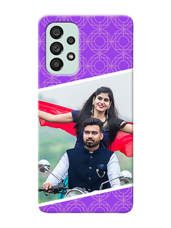 Custom Galaxy A73 5G mobile back covers online: violet Pattern Design