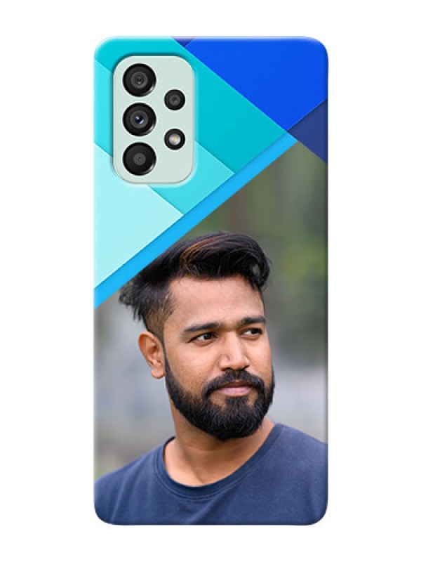 Custom Galaxy A73 5G Phone Cases Online: Blue Abstract Cover Design