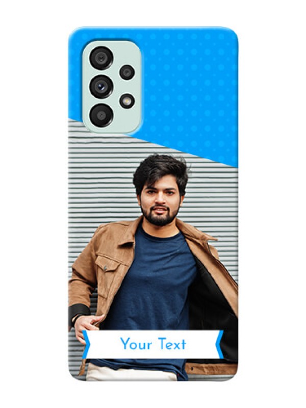 Custom Galaxy A73 5G Personalized Mobile Covers: Simple Blue Color Dotted Design