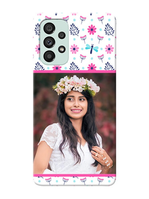 Custom Galaxy A73 5G Mobile Covers: Colorful Flower Design