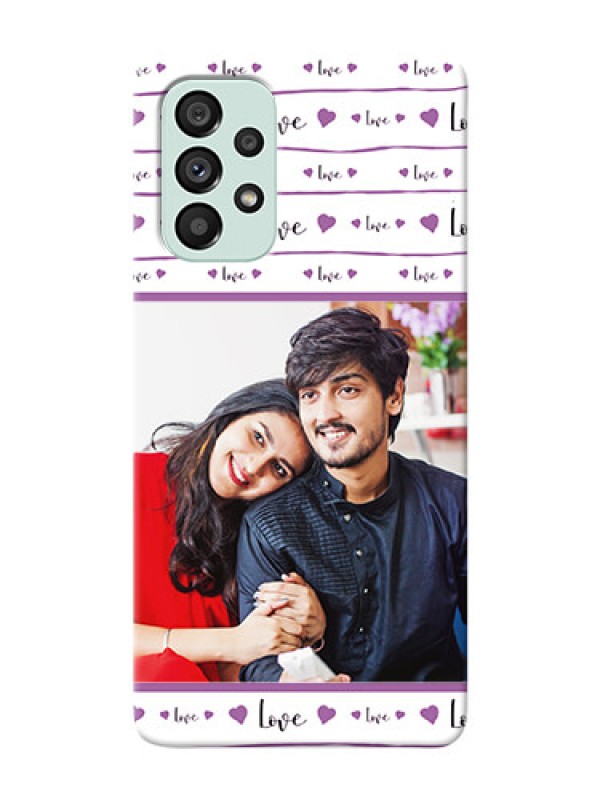 Custom Galaxy A73 5G Mobile Back Covers: Couples Heart Design