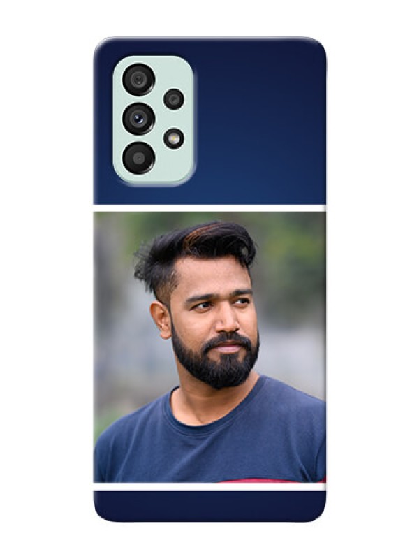 Custom Galaxy A73 5G Mobile Cases: Simple Royal Blue Design