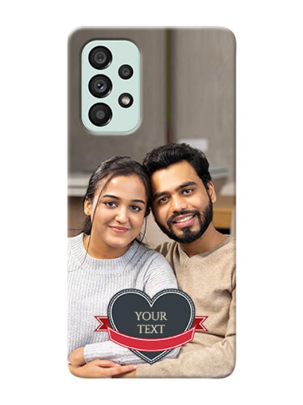 Custom Galaxy A73 5G mobile back covers online: Just Married Couple Design