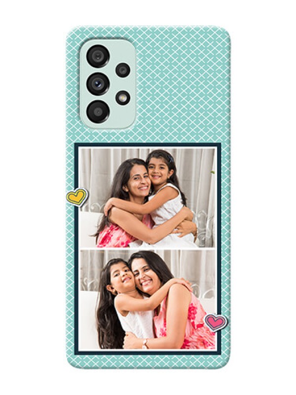Custom Galaxy A73 5G Custom Phone Cases: 2 Image Holder with Pattern Design