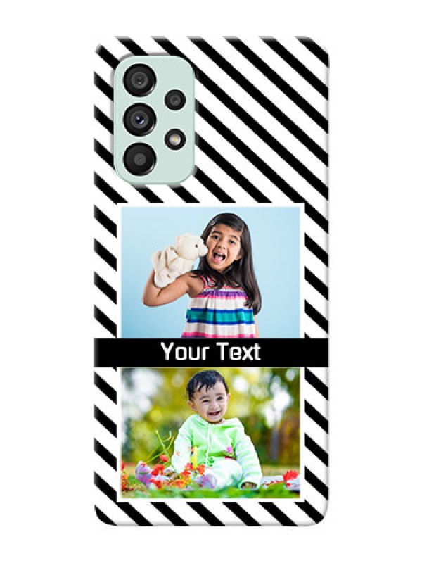 Custom Galaxy A73 5G Back Covers: Black And White Stripes Design