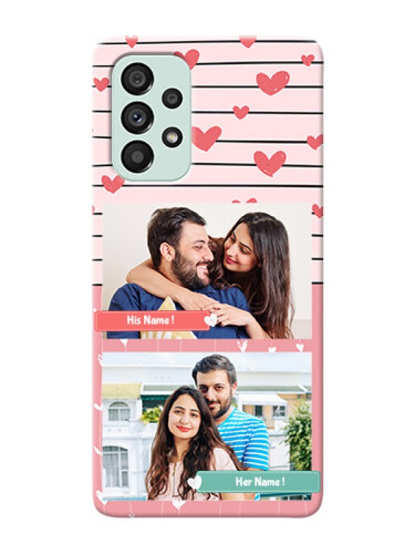 Custom Galaxy A73 5G custom mobile covers: Photo with Heart Design