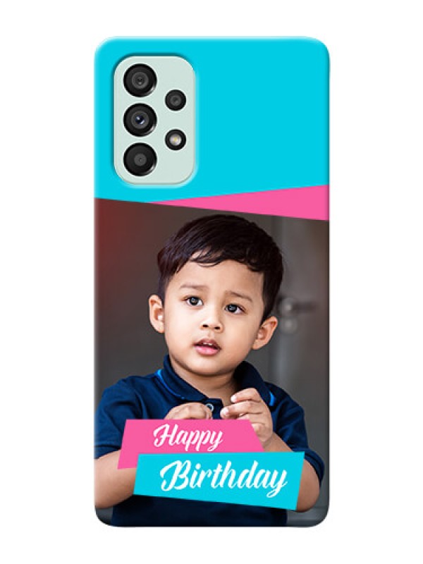 Custom Galaxy A73 5G Mobile Covers: Image Holder with 2 Color Design