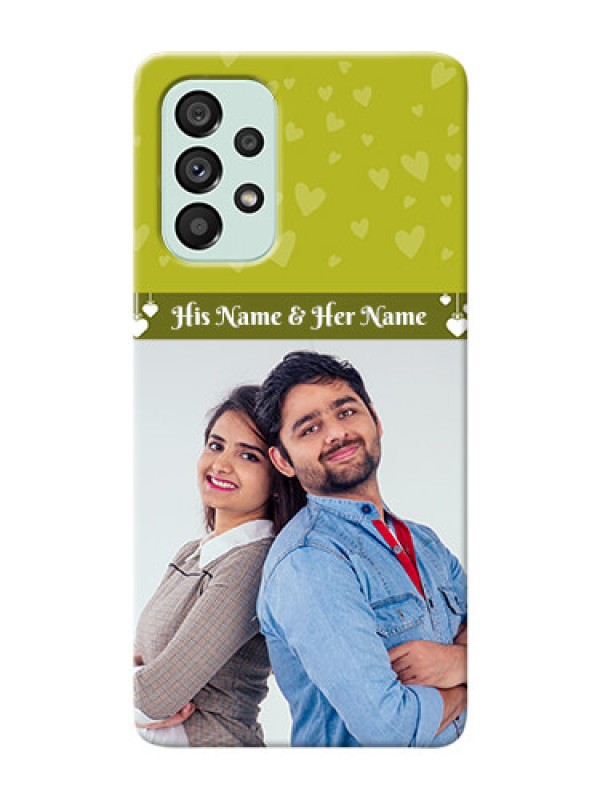 Custom Galaxy A73 5G custom mobile covers: You & Me Heart Design