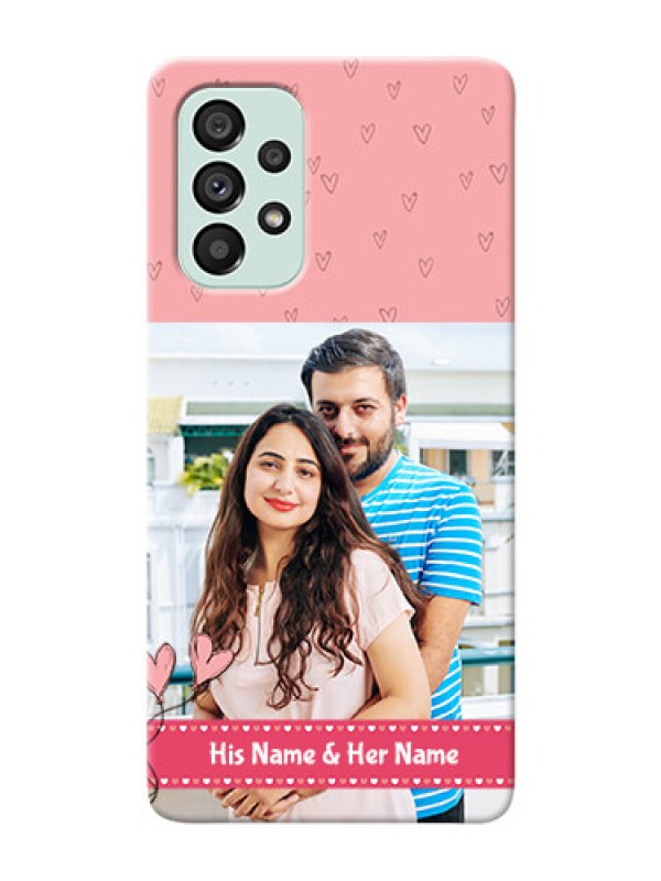 Custom Galaxy A73 5G phone back covers: Love Design Peach Color