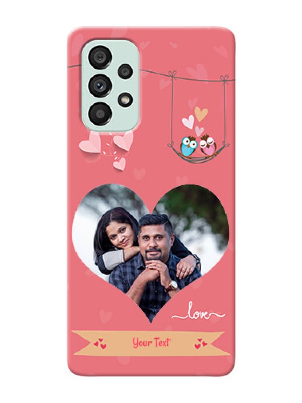 Custom Galaxy A73 5G custom phone covers: Peach Color Love Design 