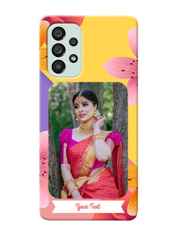 Custom Galaxy A73 5G Mobile Covers: 3 Image With Vintage Floral Design