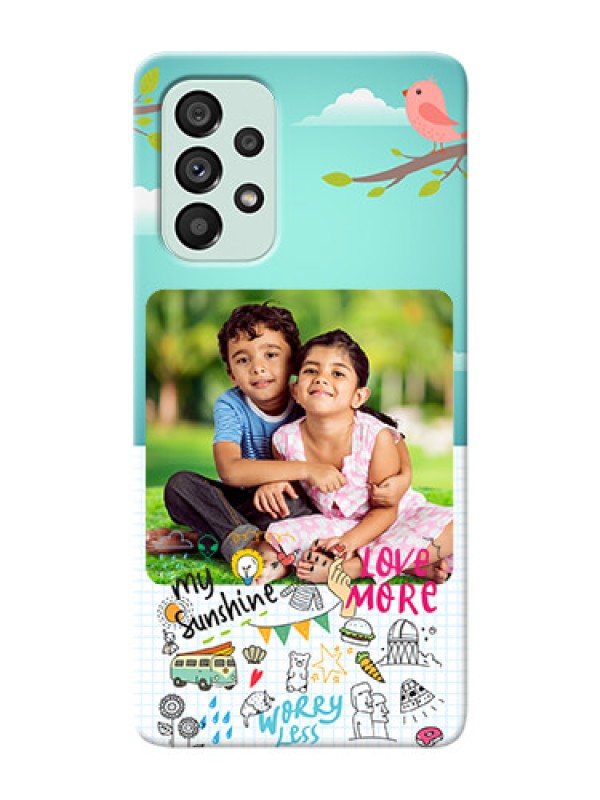 Custom Galaxy A73 5G phone cases online: Doodle love Design