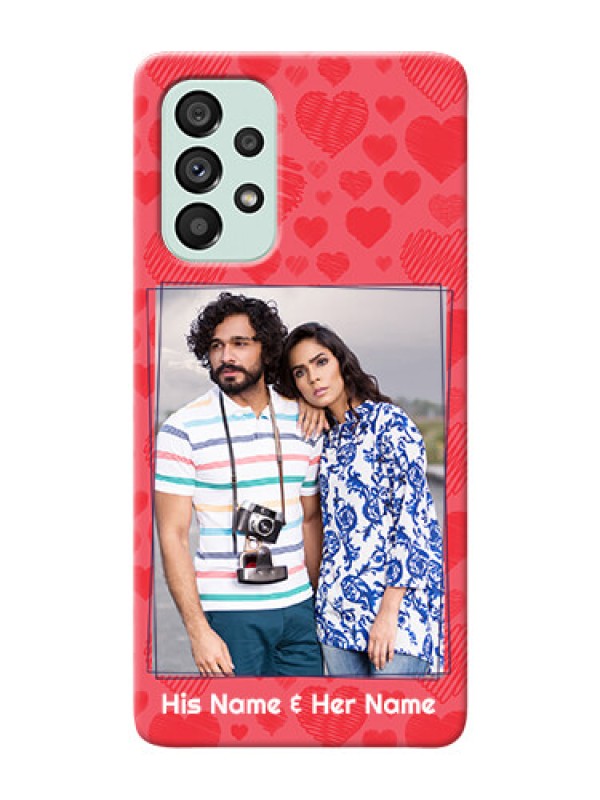 Custom Galaxy A73 5G Mobile Back Covers: with Red Heart Symbols Design