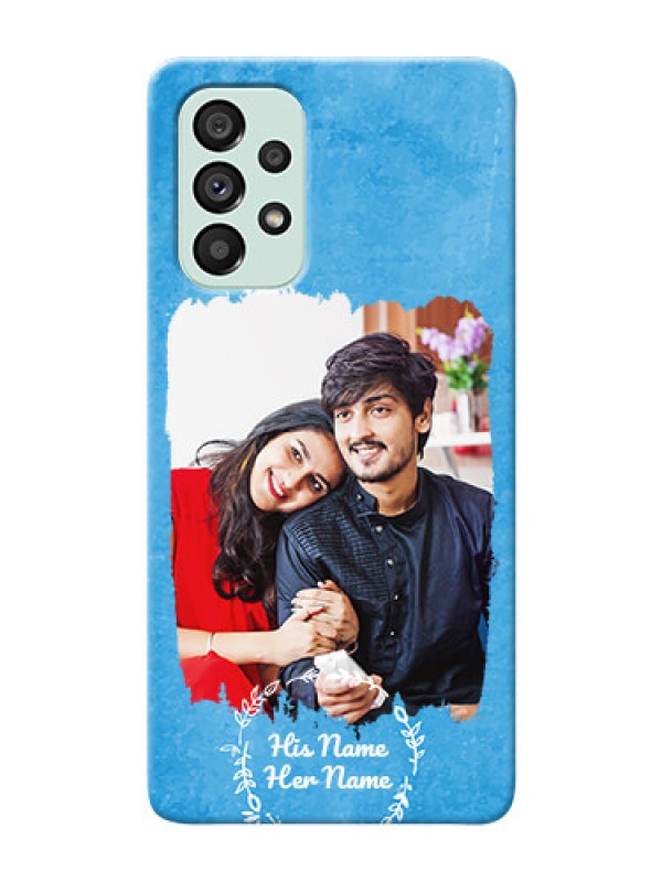 Custom Galaxy A73 5G custom mobile cases: Blue Color Vintage Design