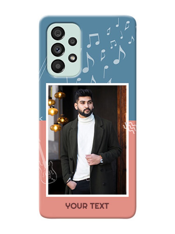 Custom Galaxy A73 5G Phone Back Covers with Color Musical Note Design