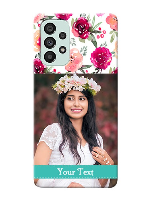 Custom Galaxy A73 5G Personalized Mobile Cases: Watercolor Floral Design