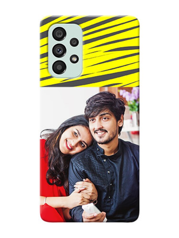 Custom Galaxy A73 5G Personalised mobile covers: Yellow Abstract Design