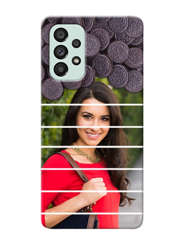 Custom Galaxy A73 5G Custom Mobile Covers with Oreo Biscuit Design