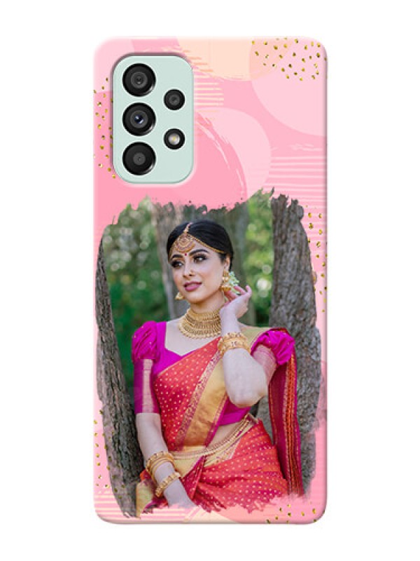 Custom Galaxy A73 5G Phone Covers for Girls: Gold Glitter Splash Design