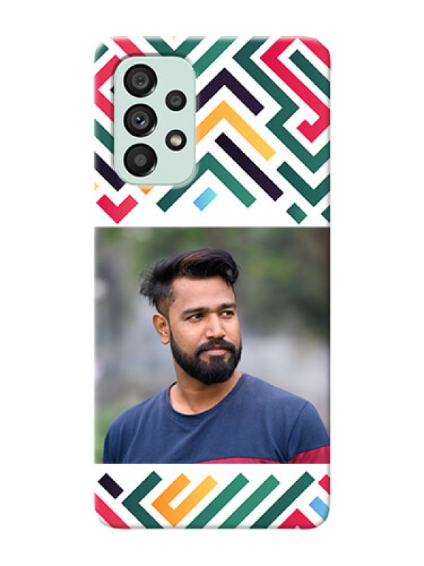 Custom Galaxy A73 5G Custom Mobile Case with Colorful Maze Pattern Design