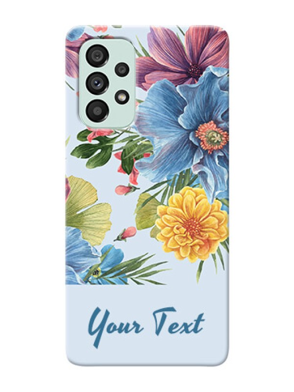 Custom Galaxy A73 5G Custom Phone Cases: Stunning Watercolored Flowers Painting Design